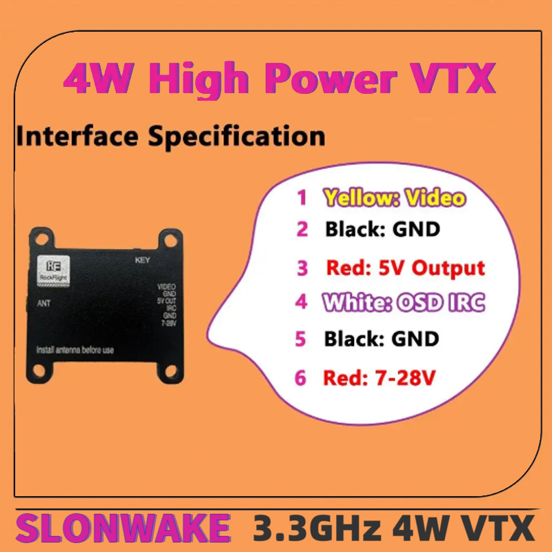 SLONWAKE FPV 3.3G 16CH 4000mW  - Drone Receiver recension och pris
